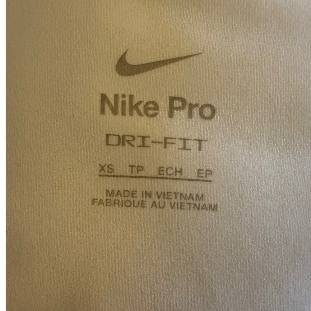 Nike Pro Dri-FIT White Mock Neck Long Sleeve Cropped Athletic Top Women's XS - Picture 4 of 5